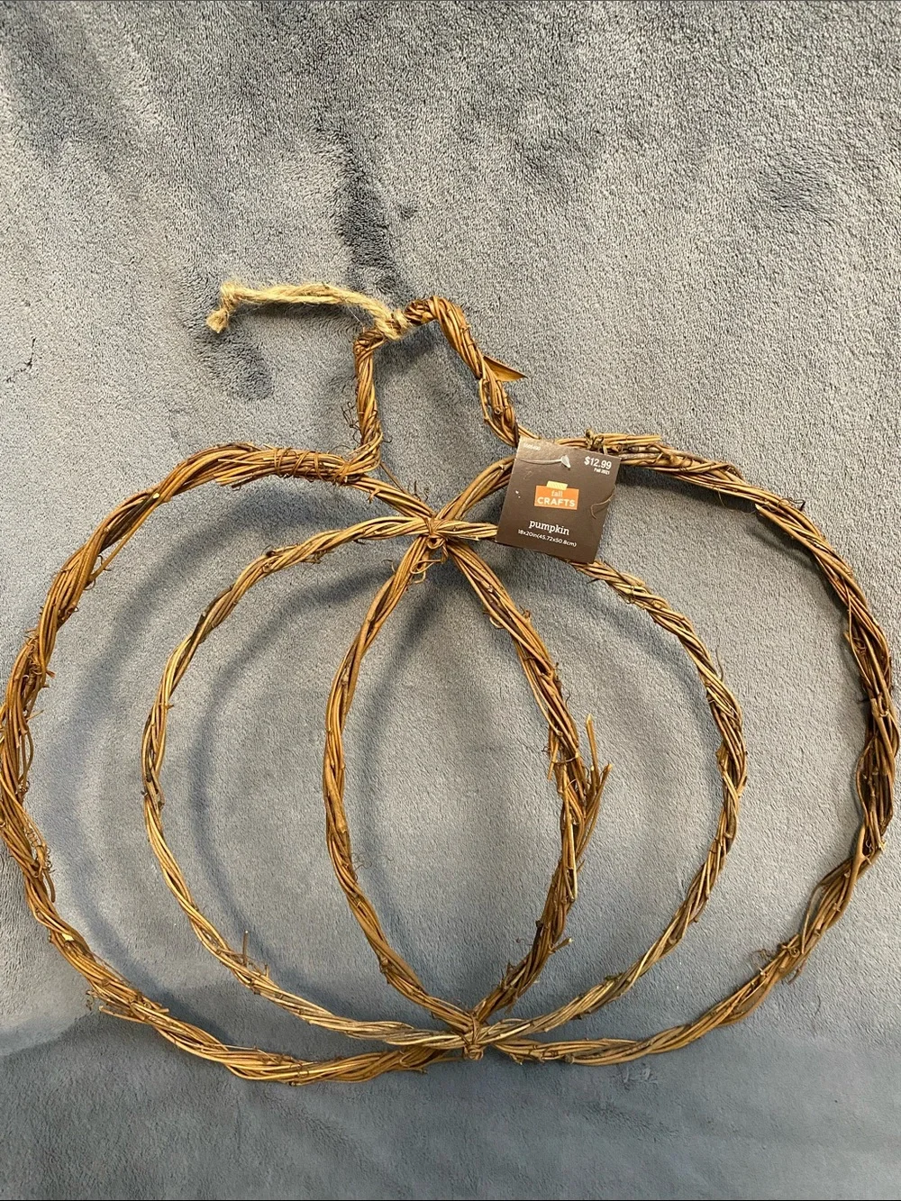 18” Rustic Woven Vine Pumpkin Wreath